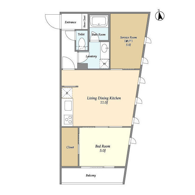 プライムアーバン目黒東山 304号室の間取り図
